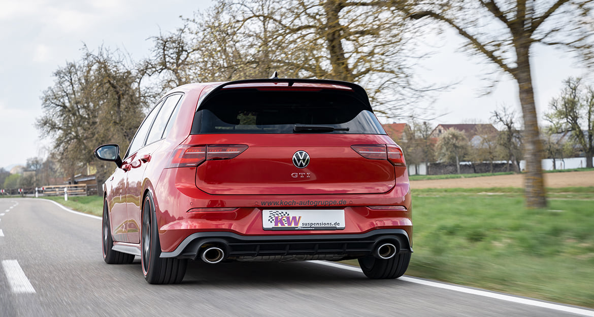 The same approved stepless lowering is also offered by KW Variant 1, Variant 2, and Variant 3 coilovers from the KW Street Performance product group.