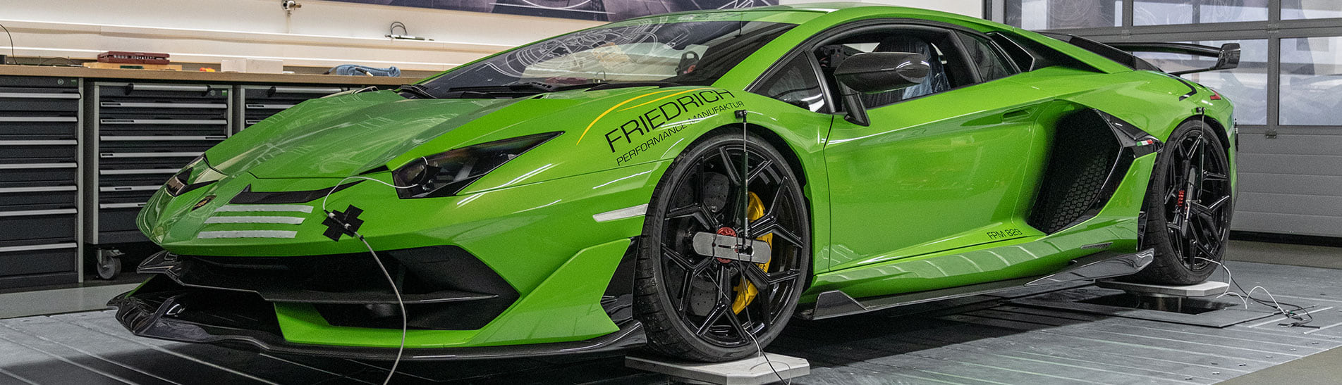The KW V5 coilover kit inside the Lamborghini