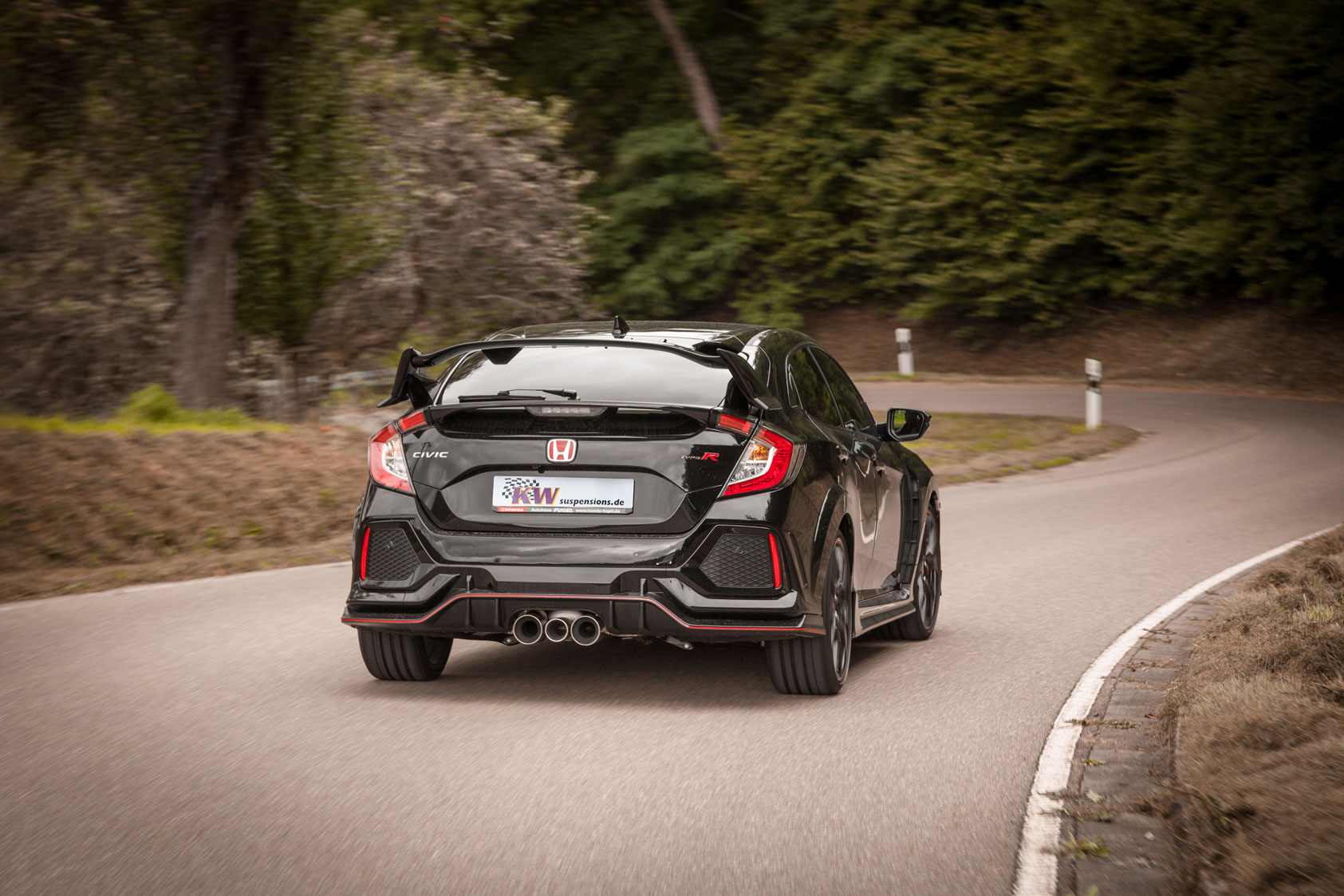 KW coilovers in a Honda Civic Type R tested on the KW 7-post rig